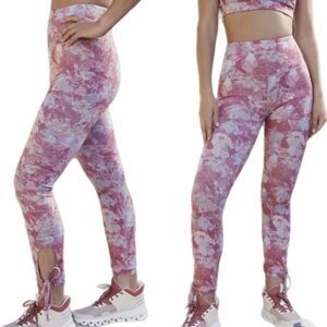 Daily Practice Anthropologie Floral Pink High-Waisted Leggings